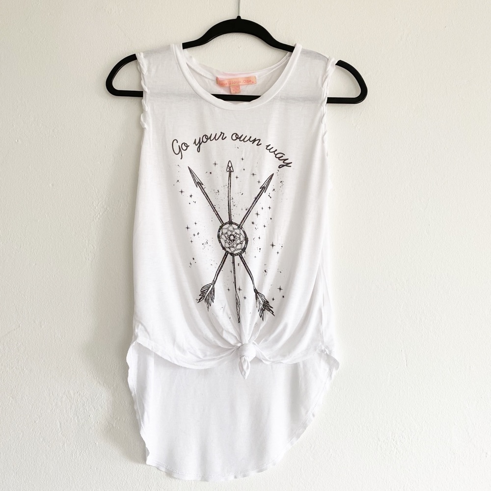 Rebellious One Sheer White Top/Tank Sleeveless.